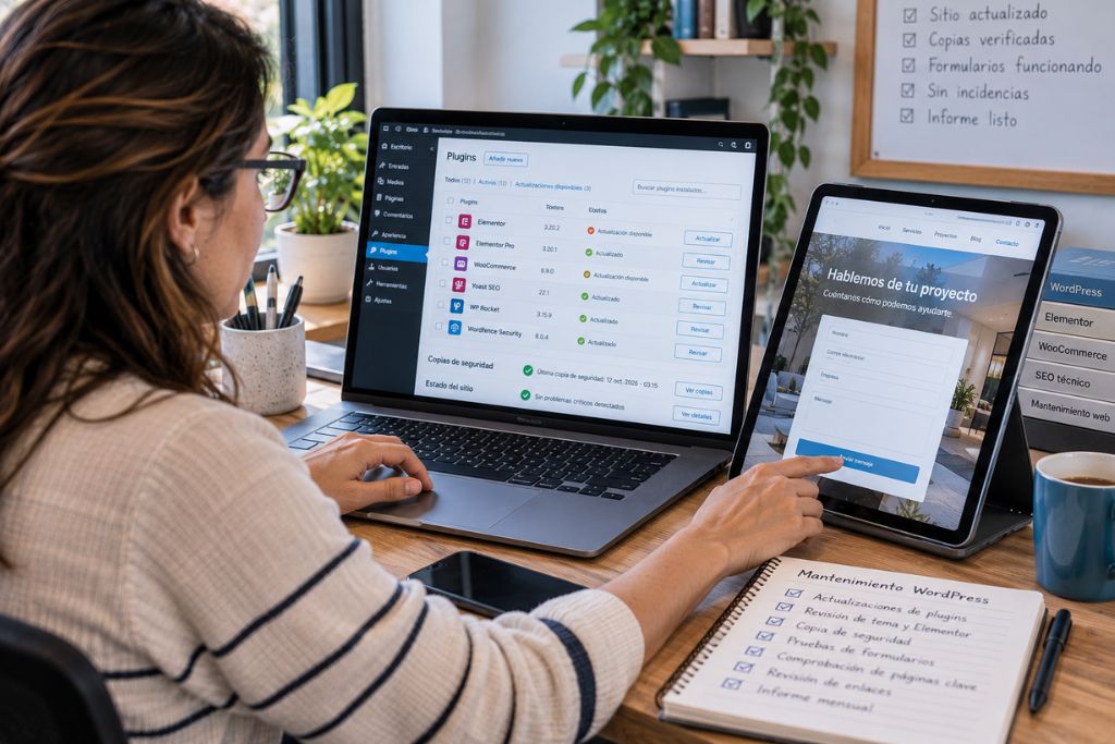 Mantenimiento WordPress y Elementor